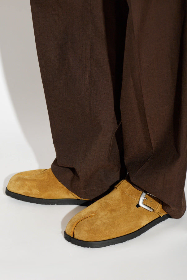 Maison Margiela BROWN Suede mules with "Tabi" cut-out 2