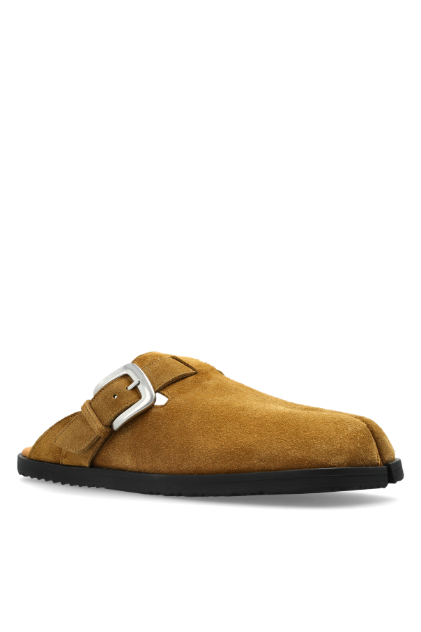Maison Margiela BROWN Suede mules with "Tabi" cut-out 4