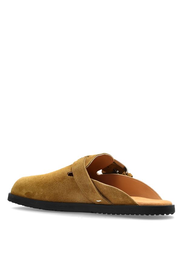 Maison Margiela BROWN Suede mules with "Tabi" cut-out 5