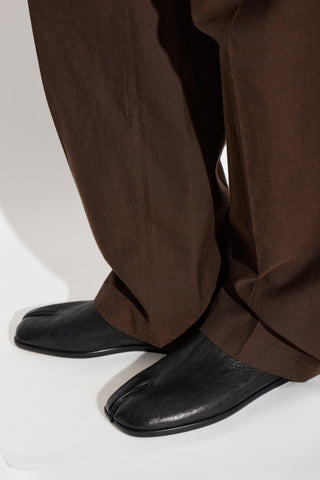 Maison Margiela BLACK Leather shoes with 'Tabi' cut-out 2
