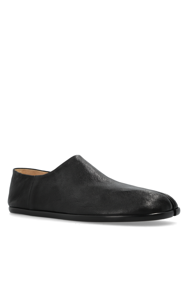 Maison Margiela BLACK Leather shoes with 'Tabi' cut-out 4
