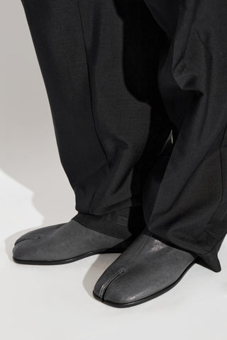 Maison Margiela GREY Leather Tabi cut-out shoes 2