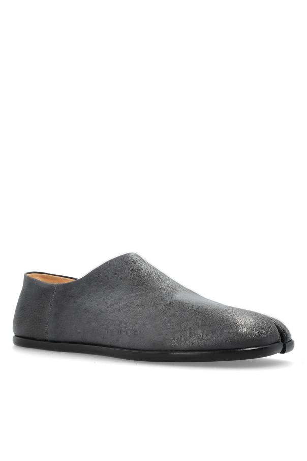 Maison Margiela GREY Leather Tabi cut-out shoes 4
