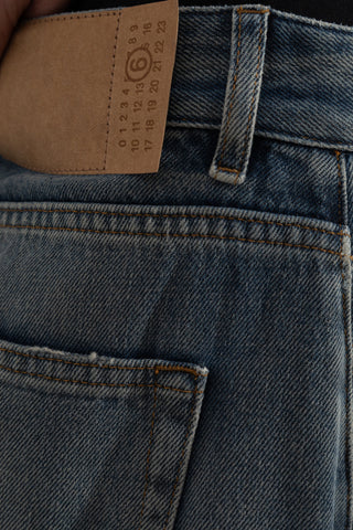 MM6 Maison Margiela BLUE Jeans with vintage effect 5