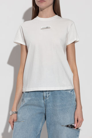 MM6 Maison Margiela WHITE T-shirt with logo patch 3