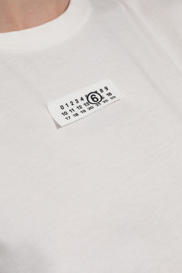 MM6 Maison Margiela WHITE T-shirt with logo patch 5