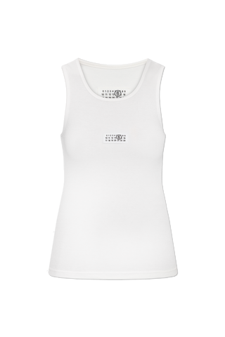 MM6 Maison Margiela WHITE Ribbed sleeveless top 1