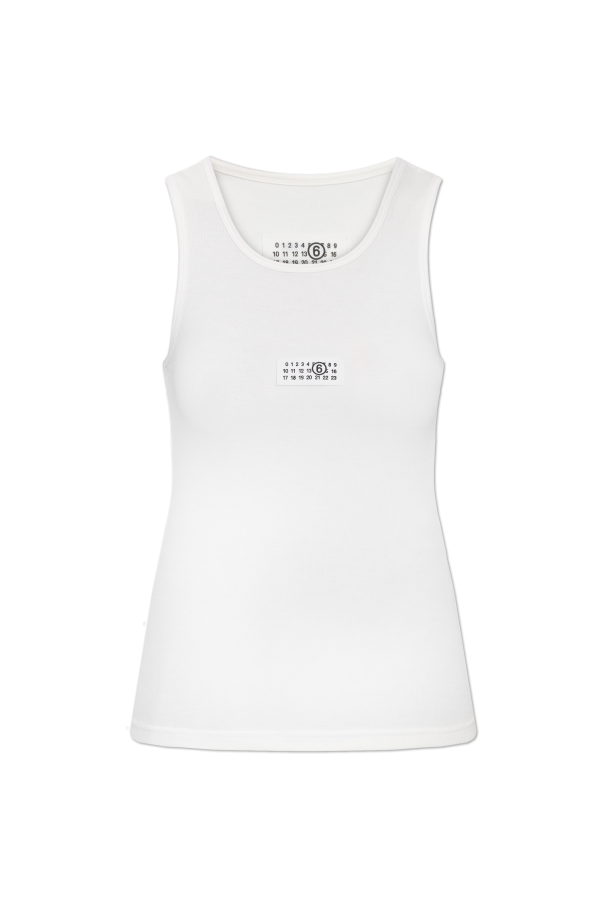 MM6 Maison Margiela WHITE Ribbed sleeveless top 1