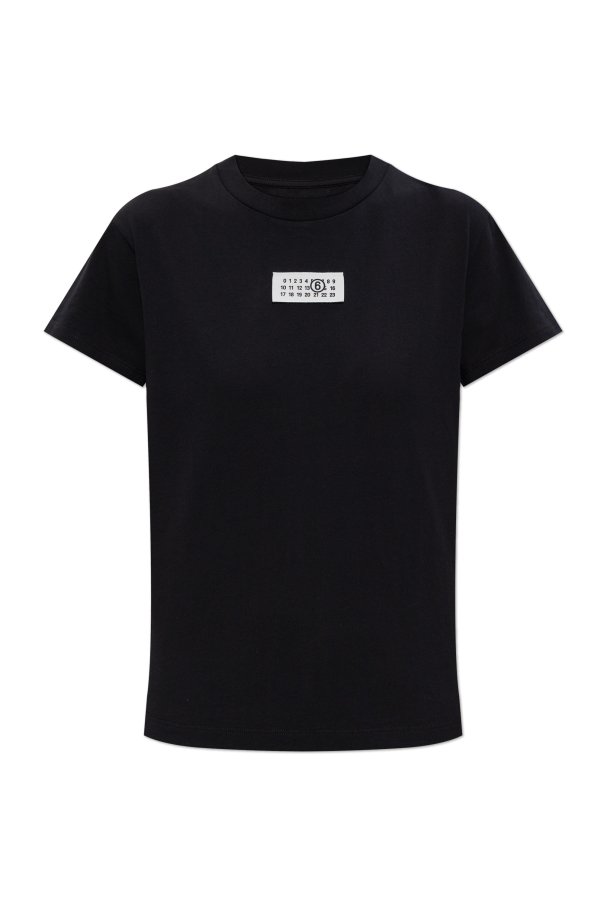 MM6 Maison Margiela BLACK T-shirt with logo 1