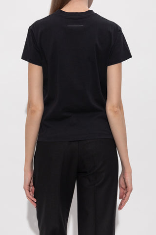 MM6 Maison Margiela BLACK T-shirt with logo 4