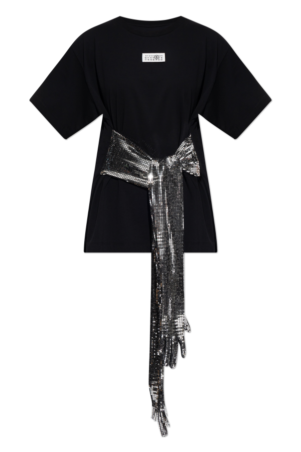 MM6 Maison Margiela BLACK T-shirt with long gloves 1