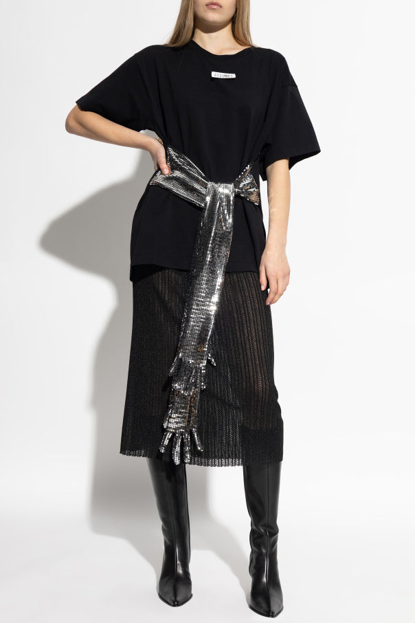MM6 Maison Margiela BLACK T-shirt with long gloves 2