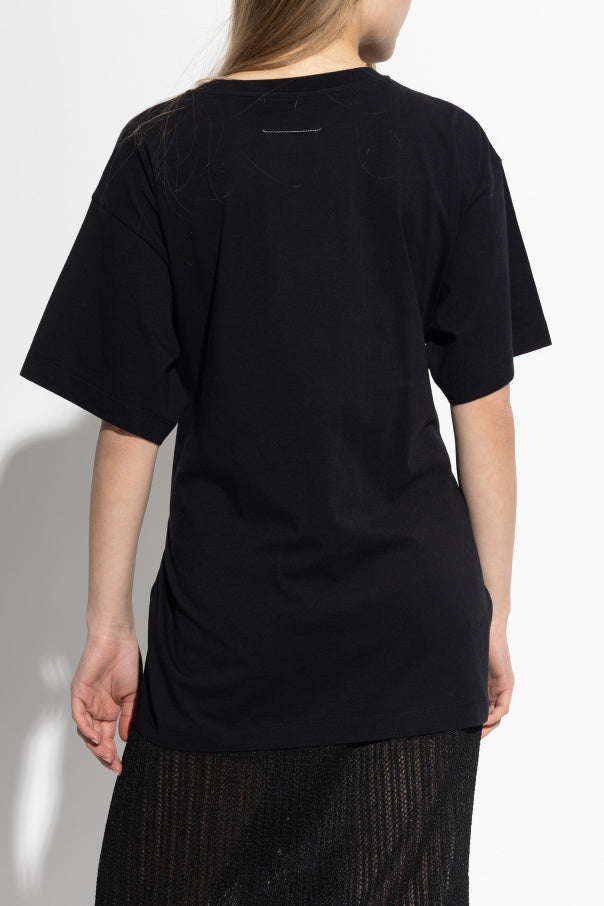 MM6 Maison Margiela BLACK T-shirt with long gloves 4