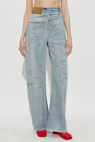 MM6 Maison Margiela BLUE Jeans with abrasions 3