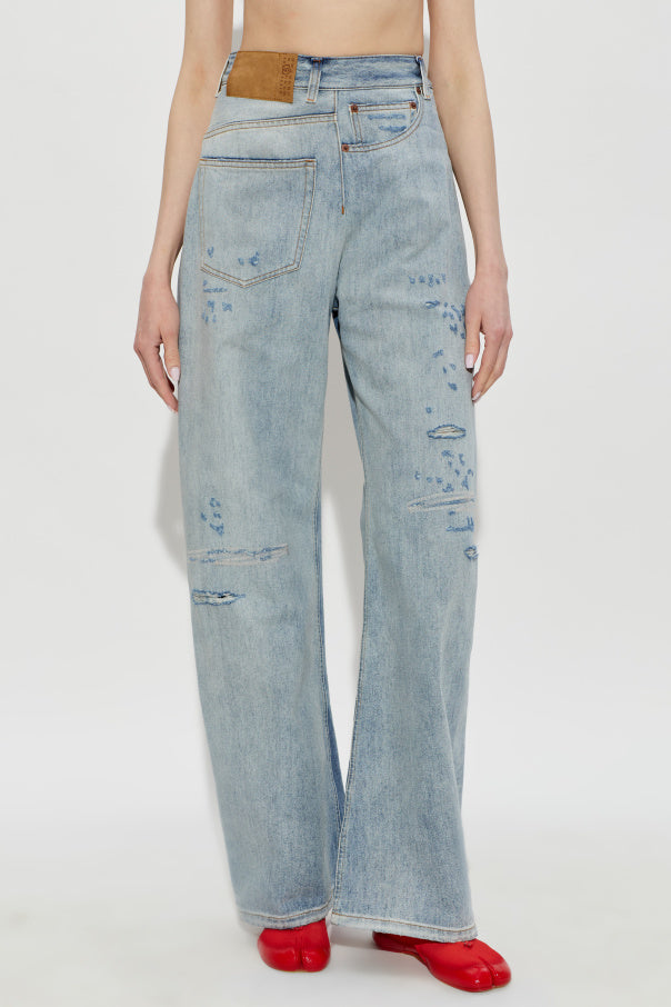 MM6 Maison Margiela BLUE Jeans with abrasions 3