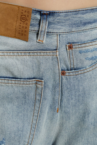 MM6 Maison Margiela BLUE Jeans with abrasions 5