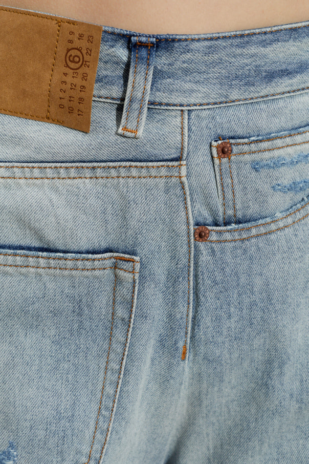 MM6 Maison Margiela BLUE Jeans with abrasions 5
