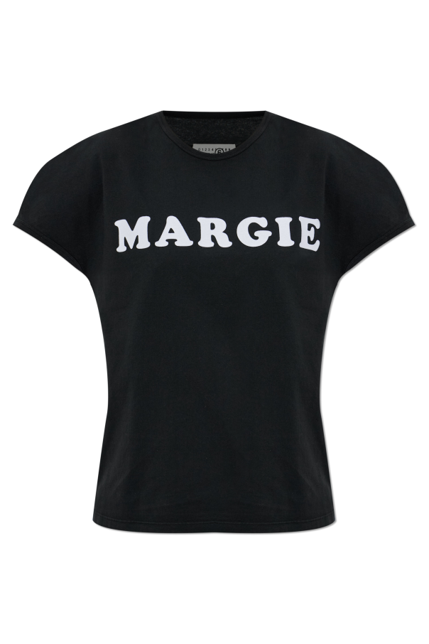 MM6 Maison Margiela BLACK T-shirt with logo 1