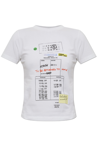 MM6 Maison Margiela WHITE T-shirt with colorful print 1