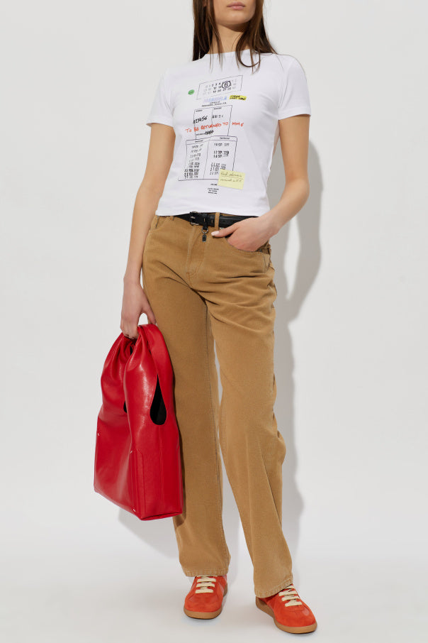 MM6 Maison Margiela WHITE T-shirt with colorful print 2