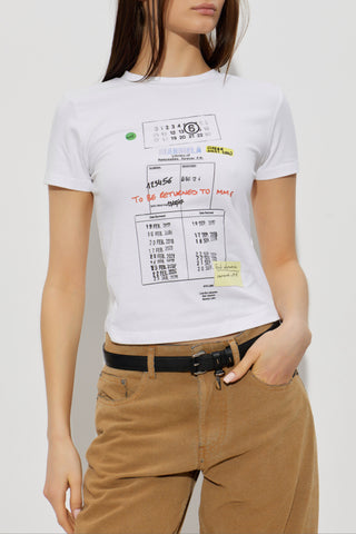 MM6 Maison Margiela WHITE T-shirt with colorful print 3