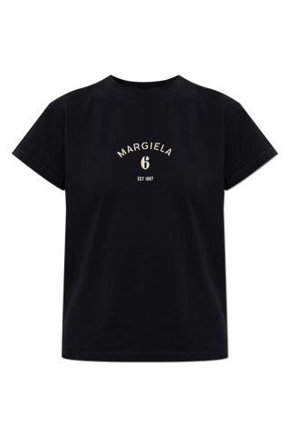 MM6 Maison Margiela BLACK T-shirt with printed logo 1