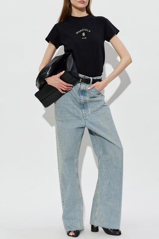 MM6 Maison Margiela BLACK T-shirt with printed logo 2