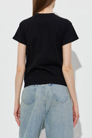 MM6 Maison Margiela BLACK T-shirt with printed logo 4