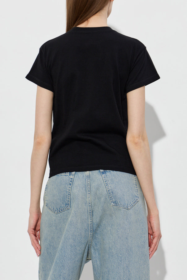 MM6 Maison Margiela BLACK T-shirt with printed logo 4