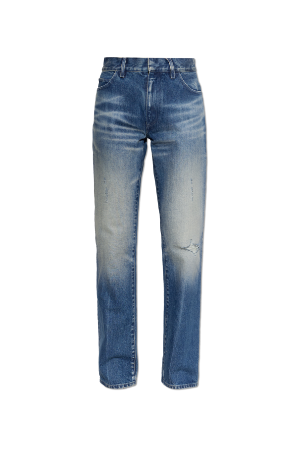 MM6 Maison Margiela NAVY BLUE Jeans with a 'vintage' effect 1