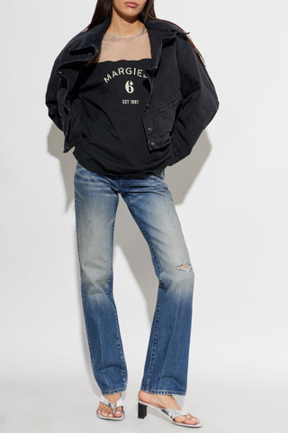 MM6 Maison Margiela NAVY BLUE Jeans with a 'vintage' effect 2