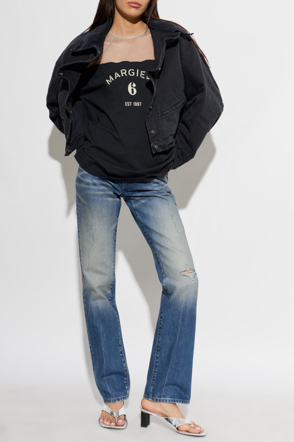 MM6 Maison Margiela NAVY BLUE Jeans with a 'vintage' effect 2