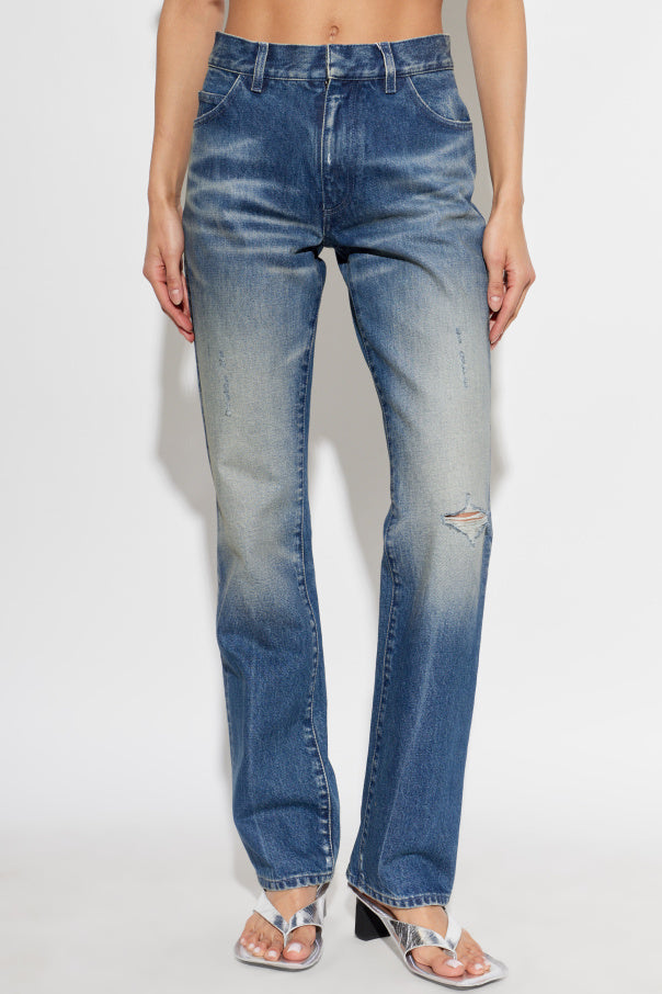 MM6 Maison Margiela NAVY BLUE Jeans with a 'vintage' effect 3