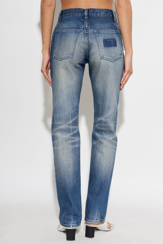 MM6 Maison Margiela NAVY BLUE Jeans with a 'vintage' effect 4