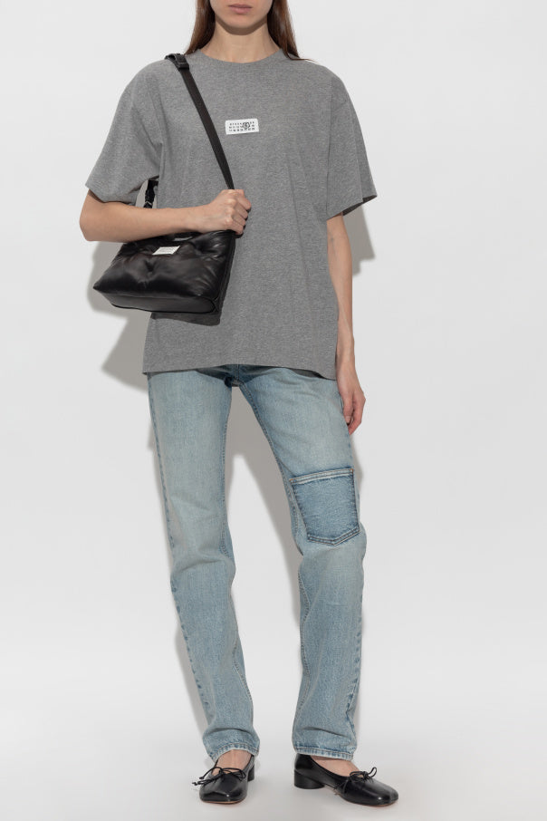 MM6 Maison Margiela GREY T-shirt with logo patch 2