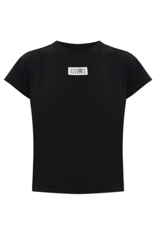 MM6 Maison Margiela BLACK T-shirt with logo patch 1