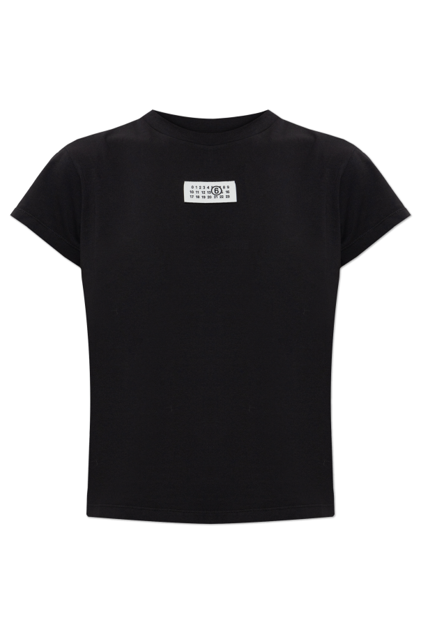MM6 Maison Margiela BLACK T-shirt with logo patch 1
