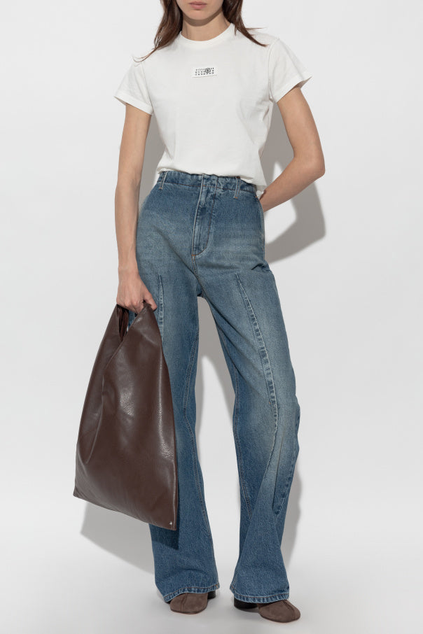 MM6 Maison Margiela WHITE T-shirt with logo patch 2