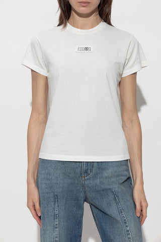 MM6 Maison Margiela WHITE T-shirt with logo patch 3