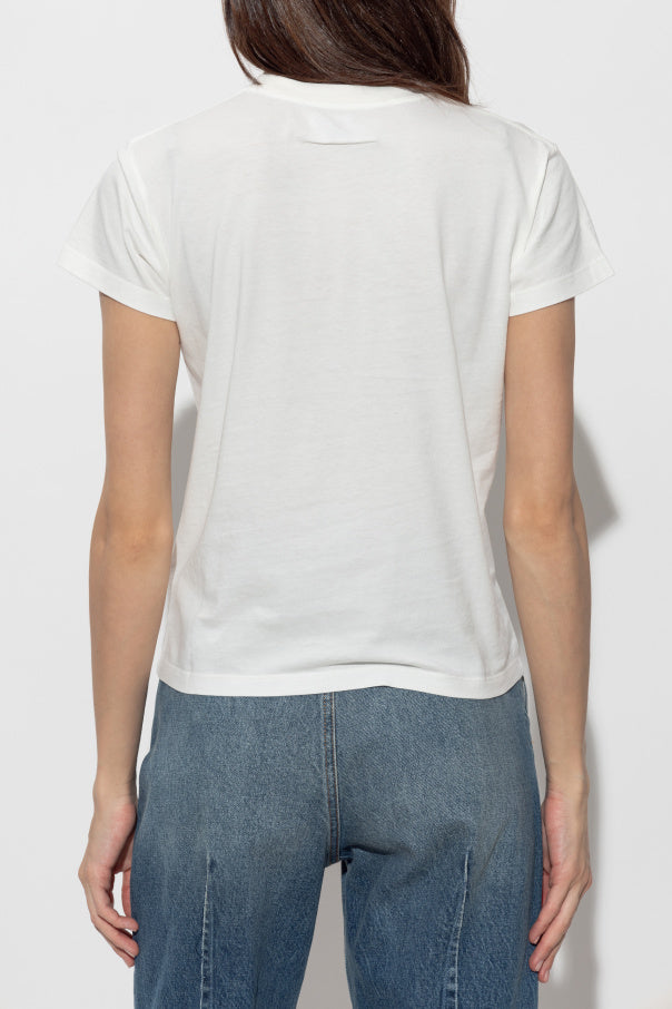 MM6 Maison Margiela WHITE T-shirt with logo patch 4