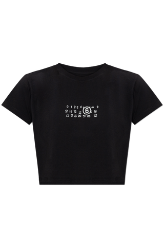 MM6 Maison Margiela BLACK T-shirt with printed logo 1
