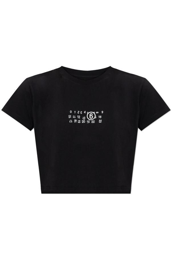 MM6 Maison Margiela BLACK T-shirt with printed logo 1