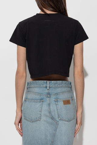 MM6 Maison Margiela BLACK T-shirt with printed logo 4