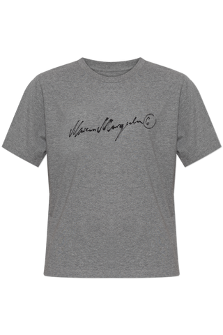 MM6 Maison Margiela GREY T-shirt with printed logo 1