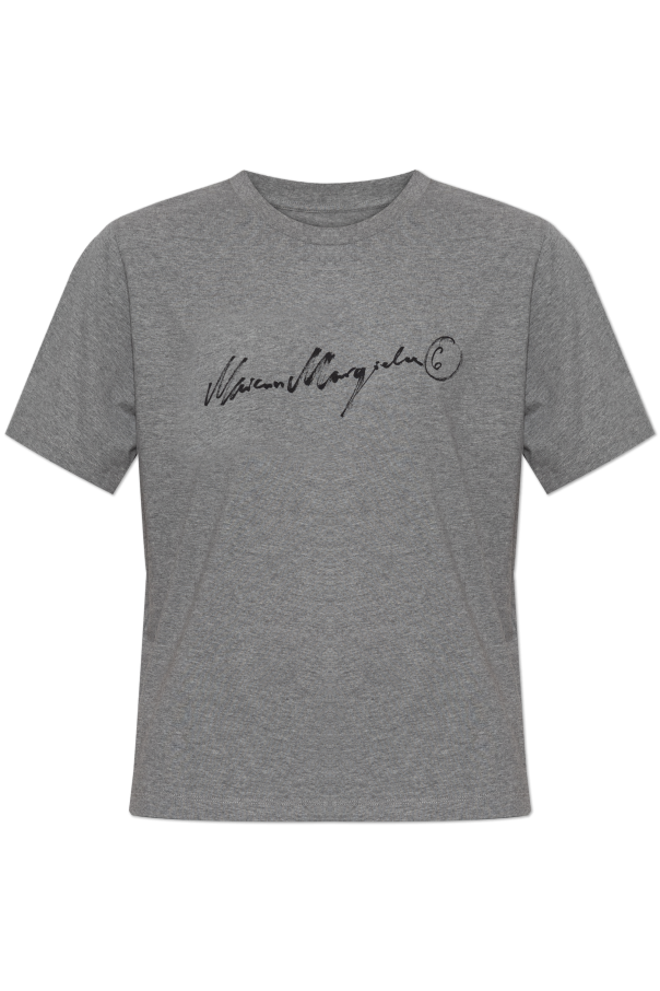 MM6 Maison Margiela GREY T-shirt with printed logo 1