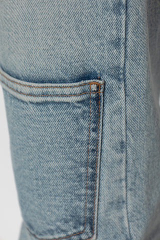 MM6 Maison Margiela BLUE Jeans with a pocket on the leg 5