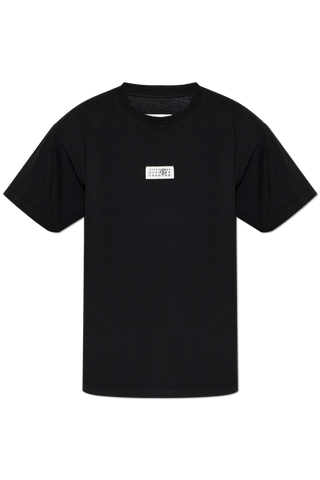 MM6 Maison Margiela BLACK T-shirt with logo patch 1