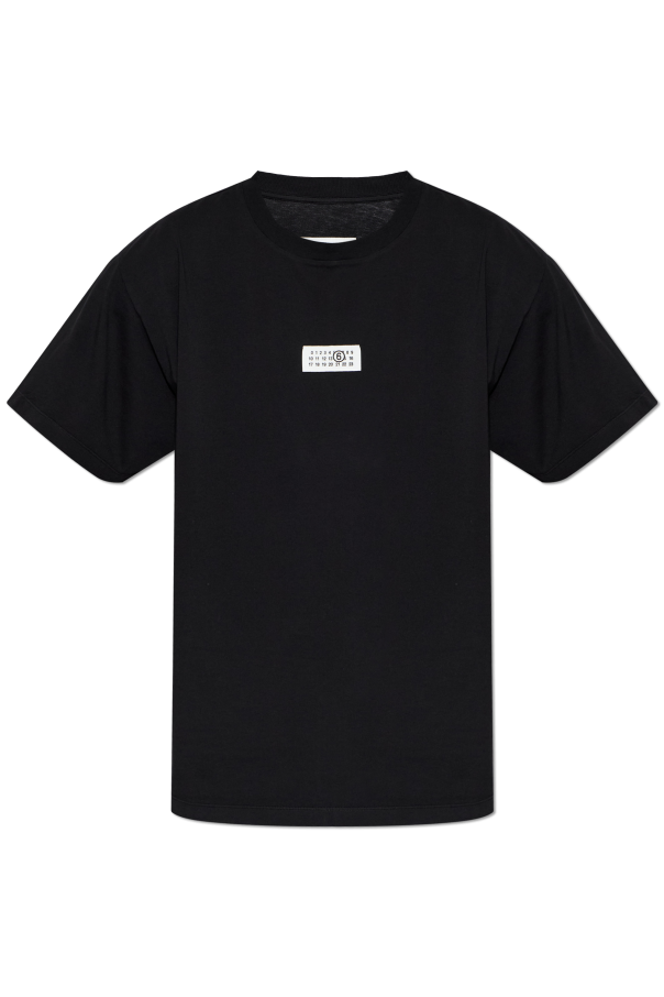 MM6 Maison Margiela BLACK T-shirt with logo patch 1