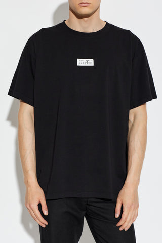 MM6 Maison Margiela BLACK T-shirt with logo patch 3
