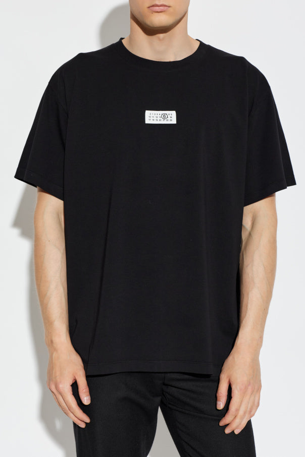 MM6 Maison Margiela BLACK T-shirt with logo patch 3
